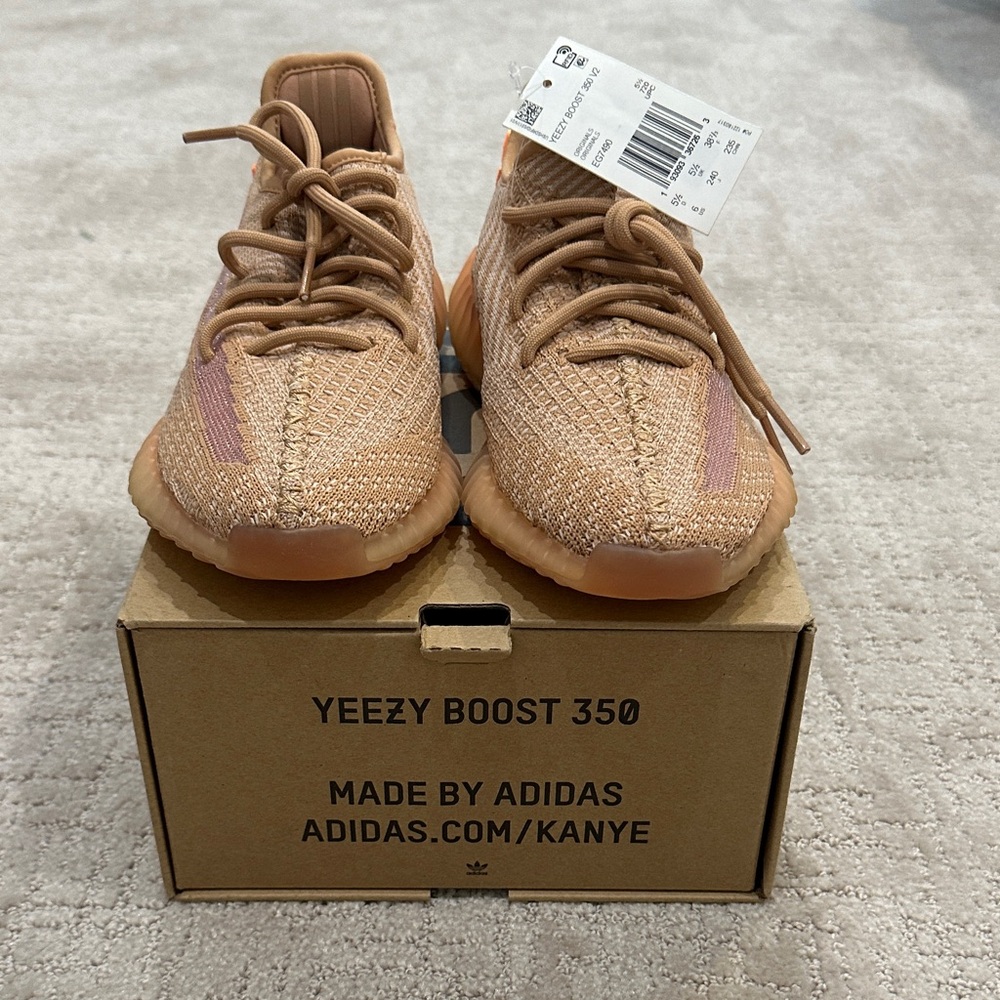 Adidas Yeezy Boost 350 Sneakers - Tan and Pink